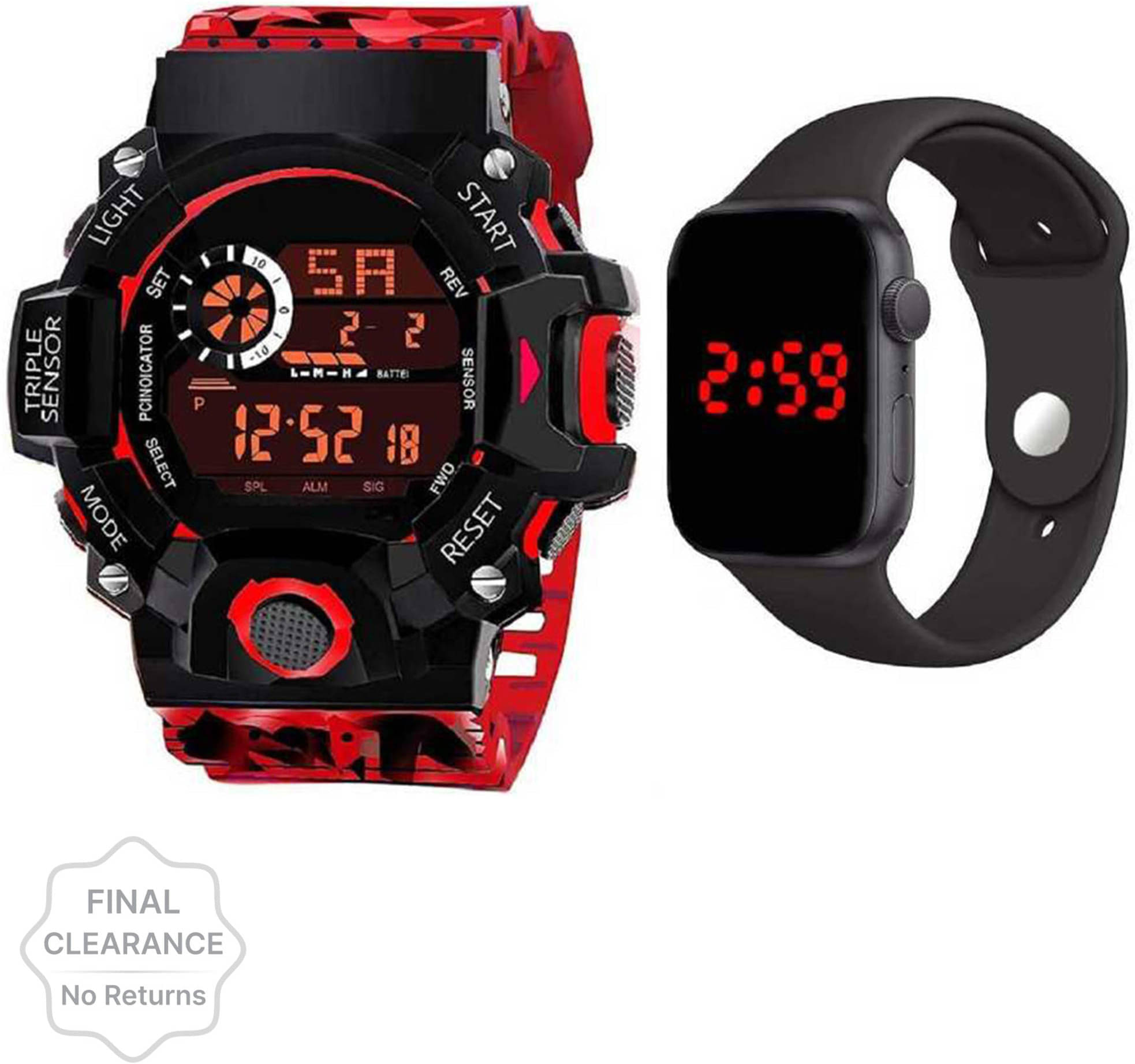 TERIZLA Multicolor Silicon Digital Men's Watch TERIZLA Multicolor Silicon Digital Men's Watch