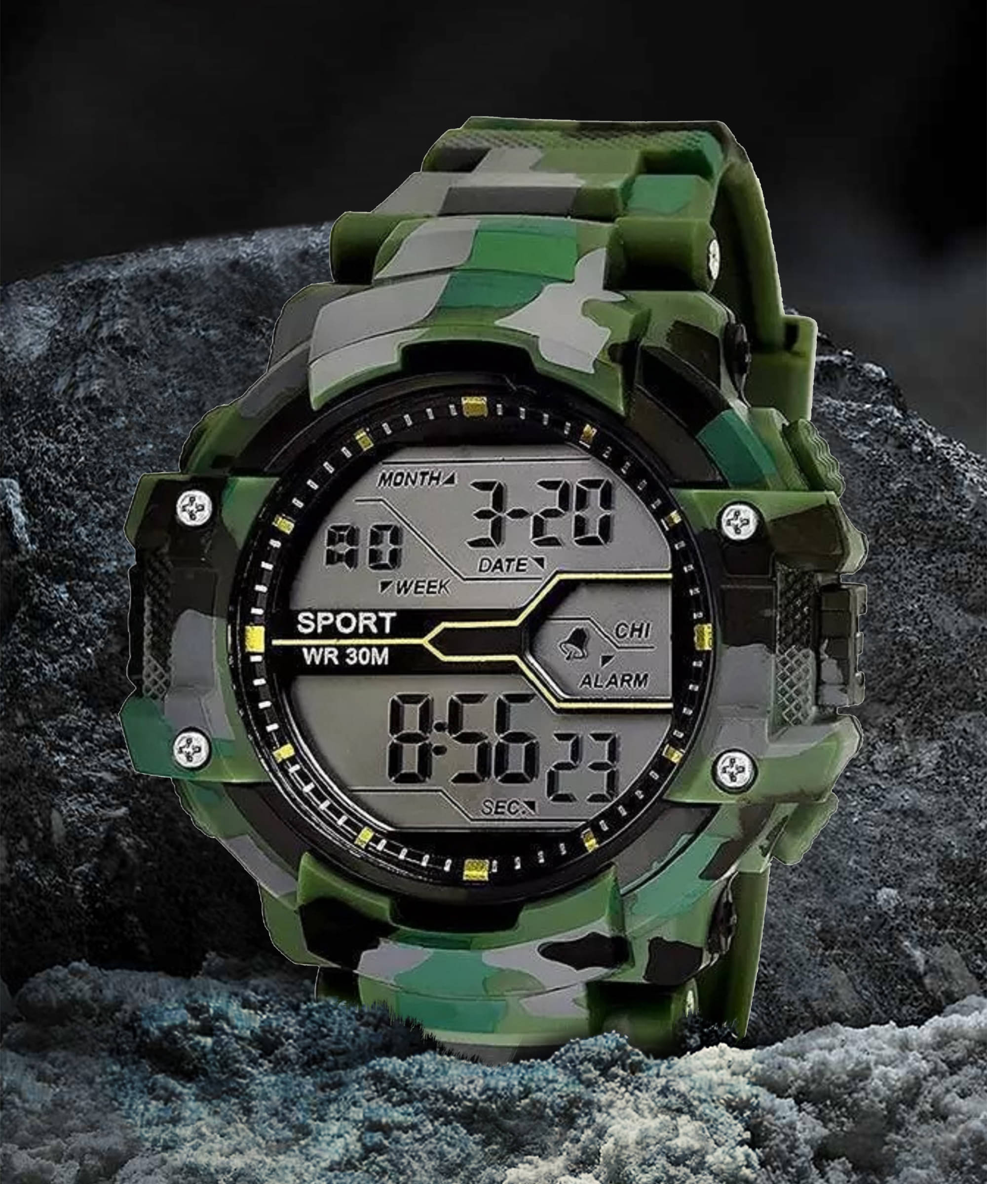     			TERIZLA Multicolor Silicon Digital Men's Watch