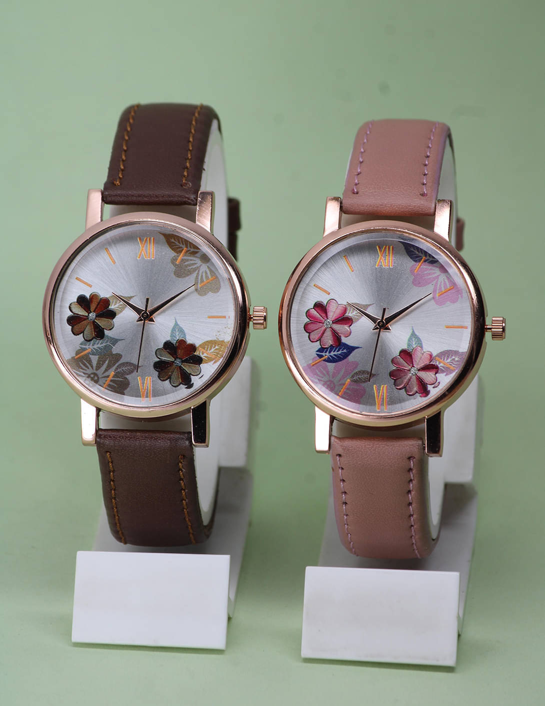     			TERIZLA Pink PU Analog Womens Watch