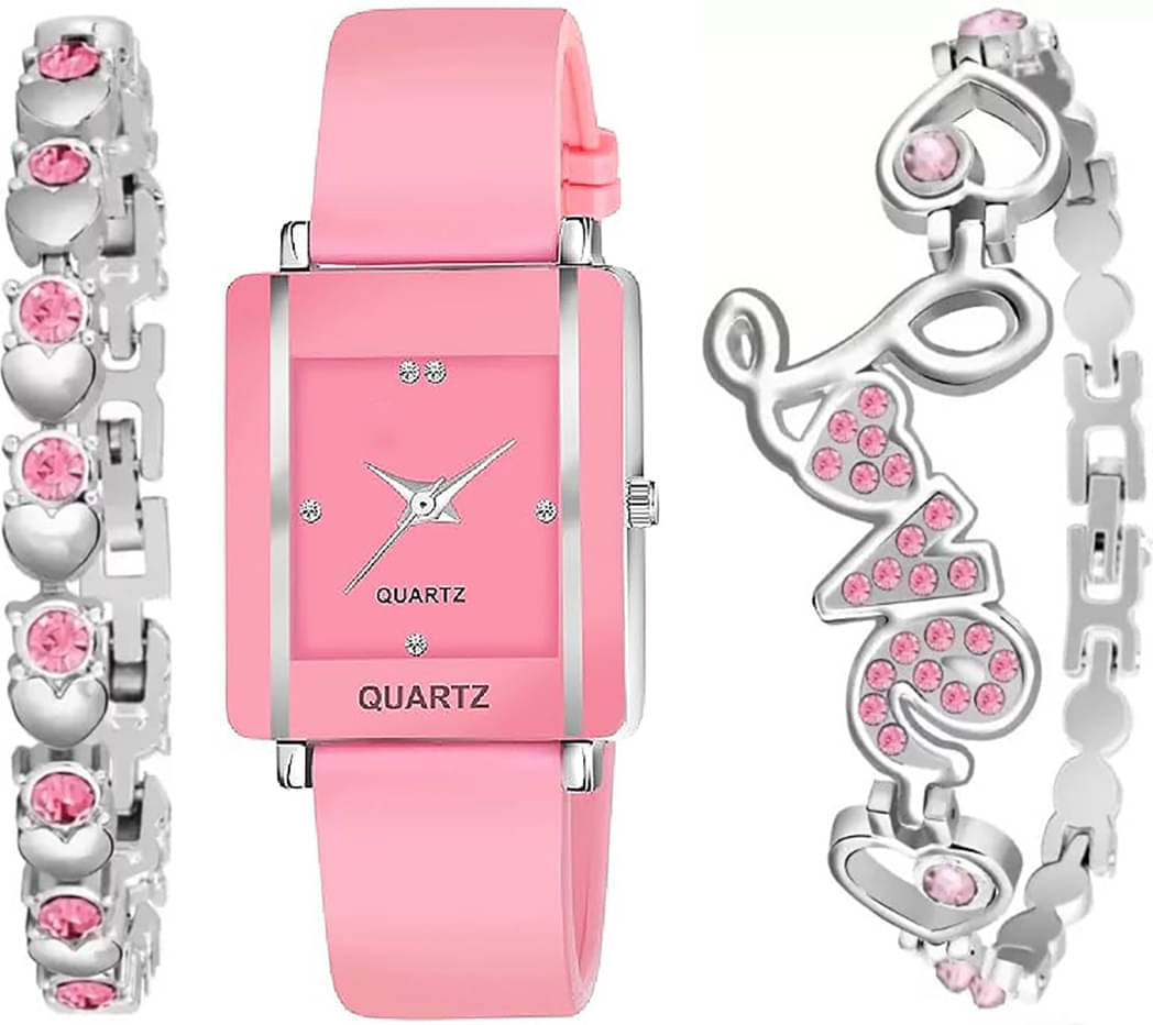    			TERIZLA Pink Silicon Analog Womens Watch