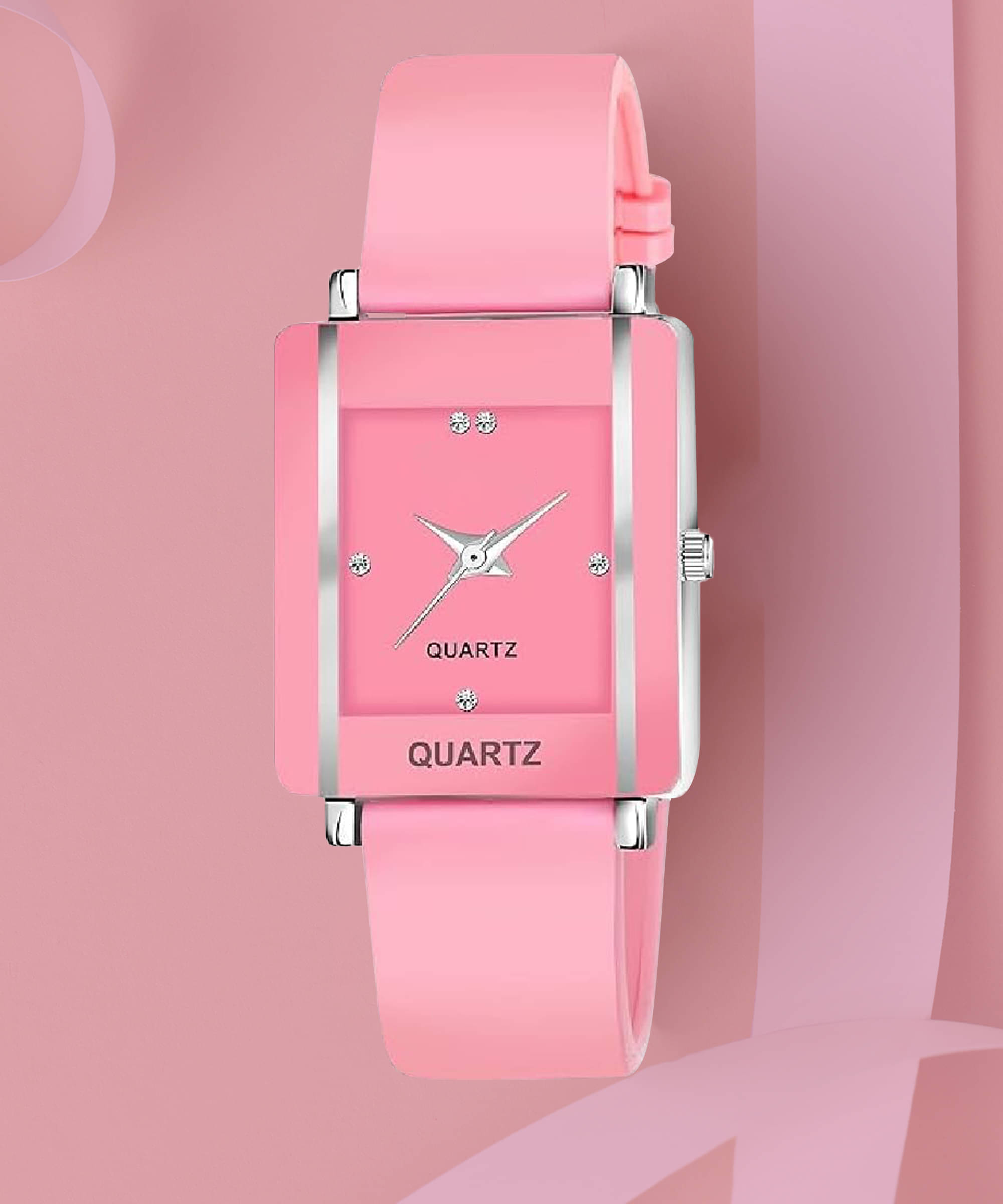     			TERIZLA Pink Silicon Analog Womens Watch