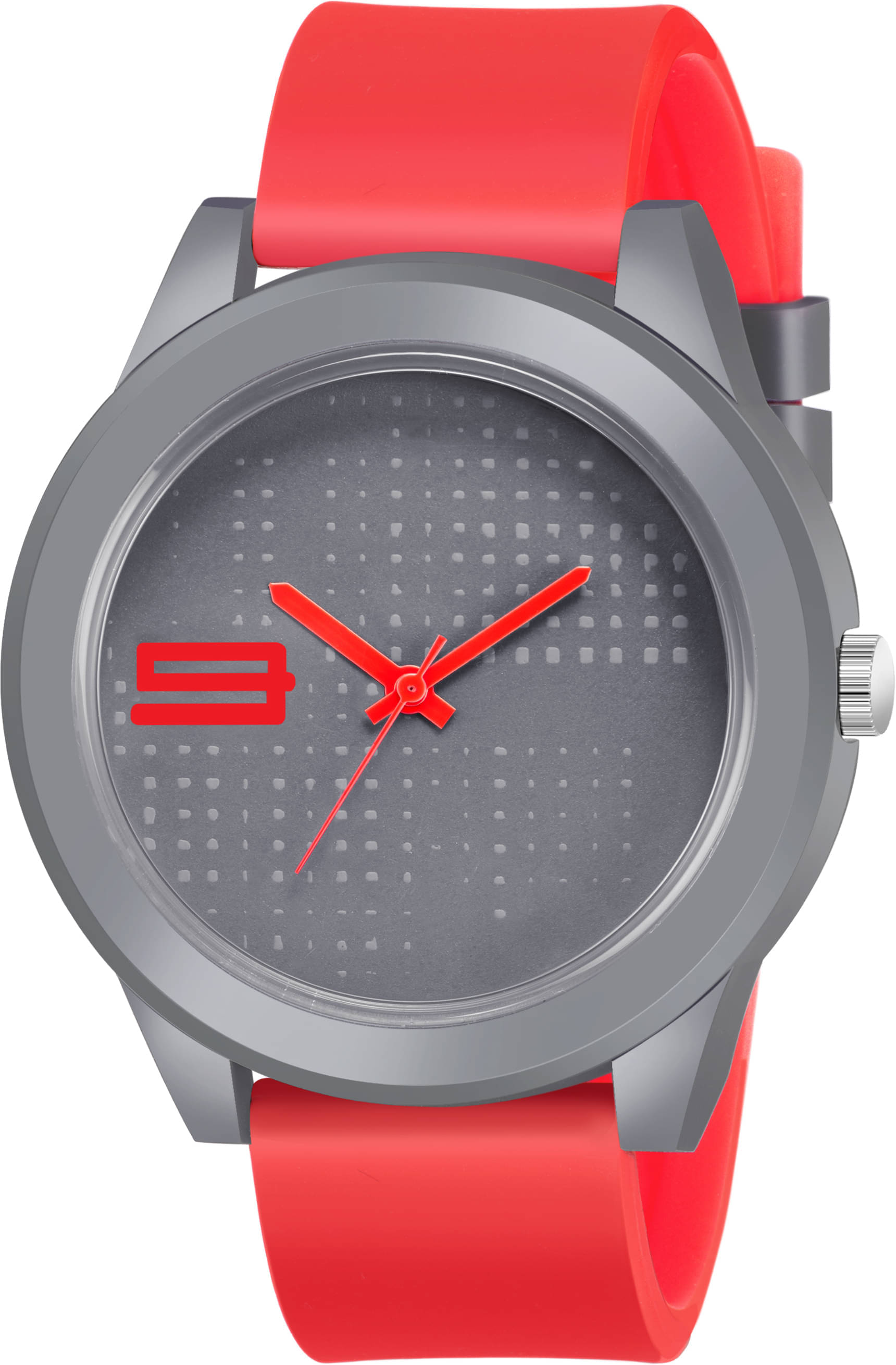     			TERIZLA Red Silicon Analog Men's Watch