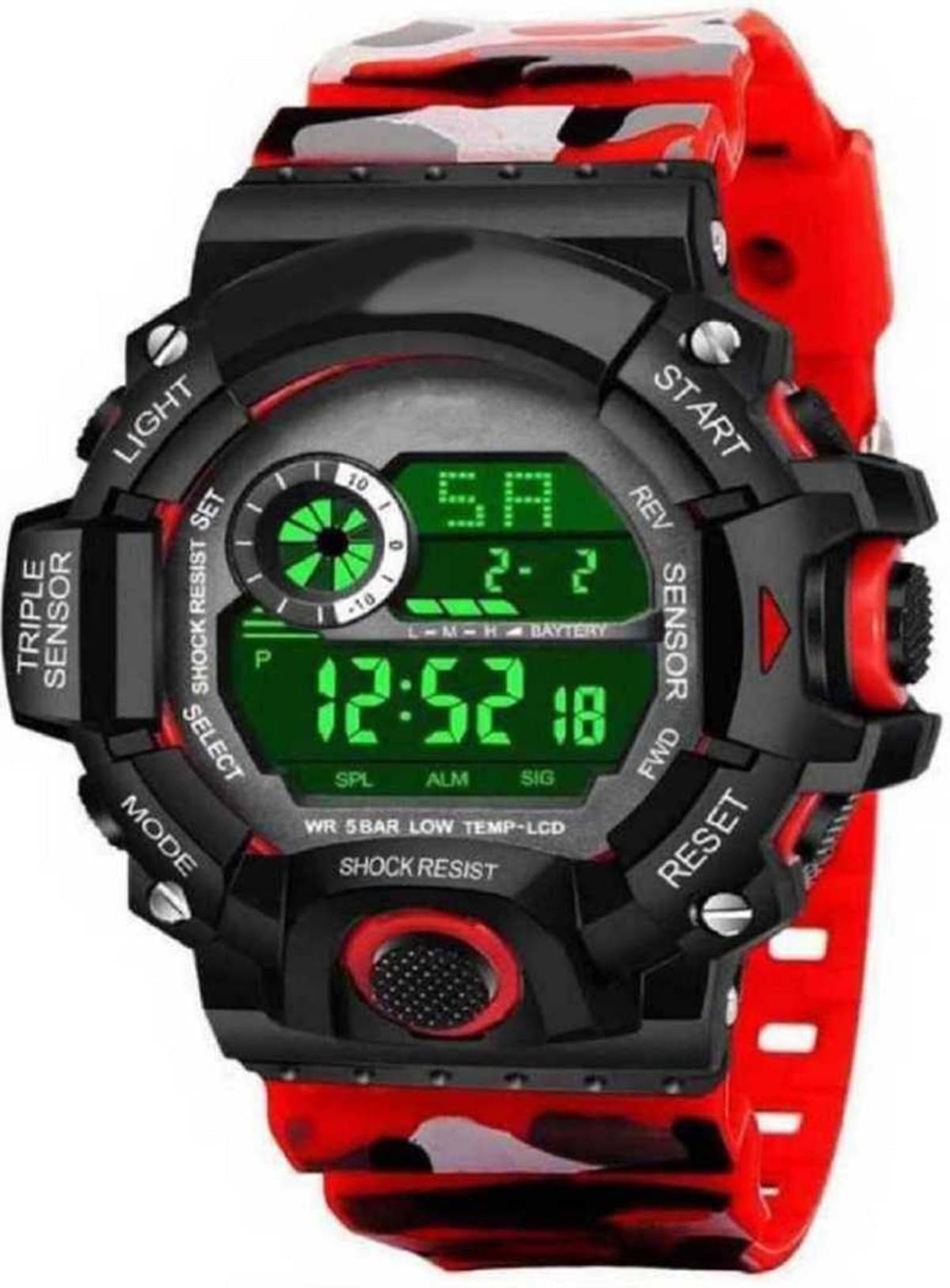     			TERIZLA Red Silicon Digital Men's Watch