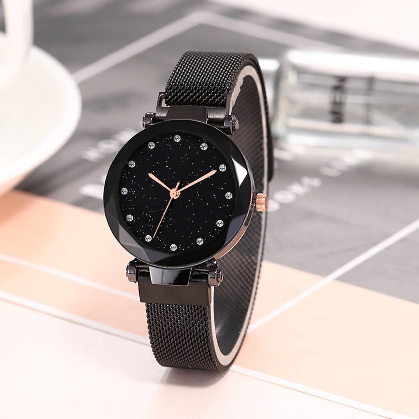     			TERIZLA Rose Gold Fabric Analog Men's Watch