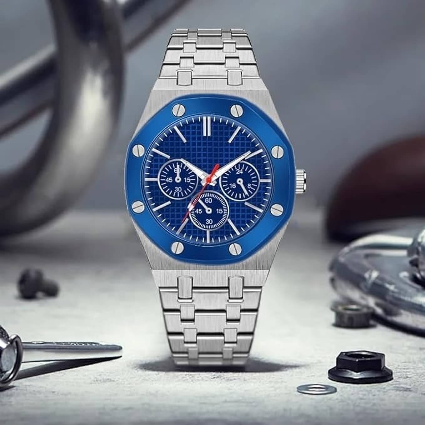     			TERIZLA Silver Fabric Analog Men's Watch