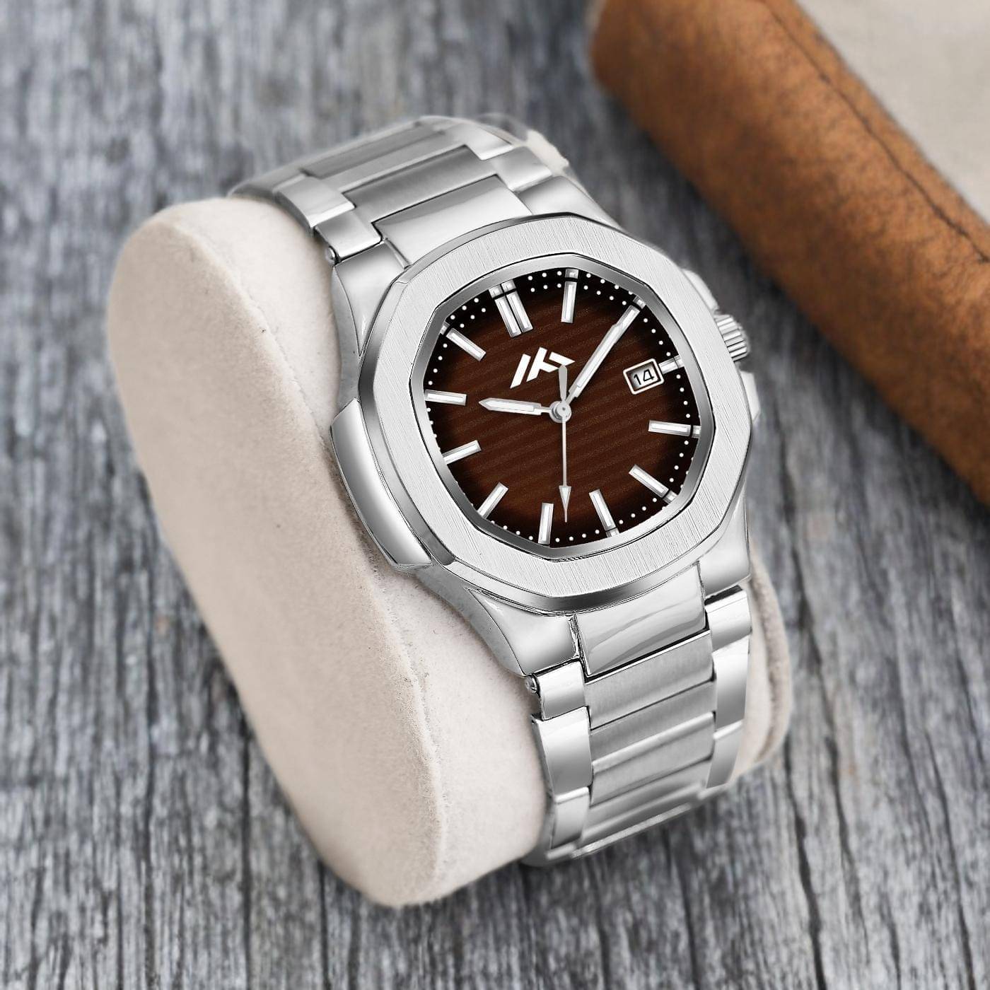     			TERIZLA Silver Stainless Steel Analog Men's Watch