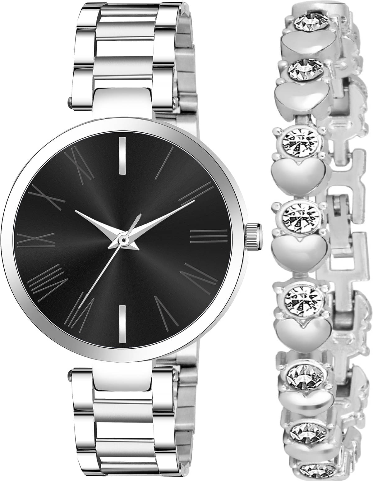     			TERIZLA Silver Stainless Steel Analog Womens Watch
