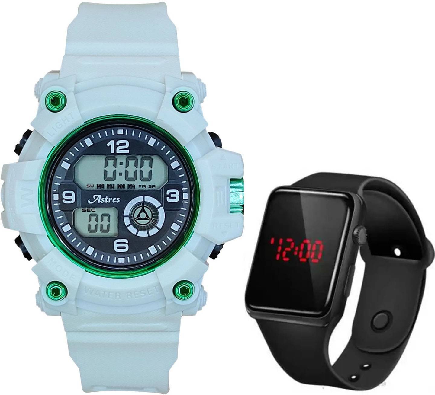     			TERIZLA White Silicon Digital Men's Watch