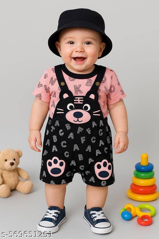     			TRU BEST Pack of 1 Unisex for Baby Cotton Blend Dungarees ( Multicolor )