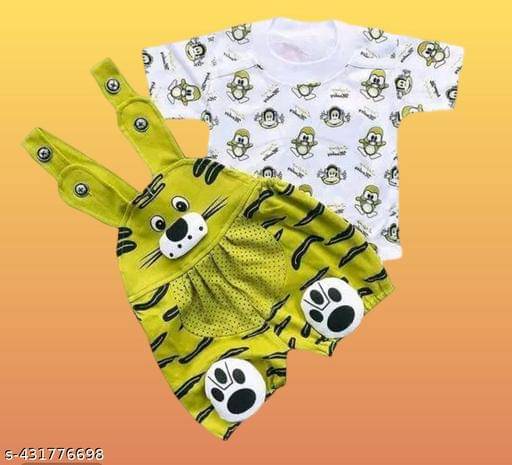     			TRU BEST Pack of 1 Unisex for Baby Cotton Blend Dungarees ( Multicolor )