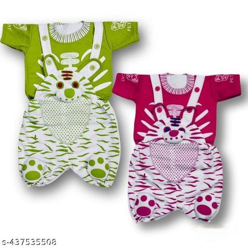     			TRU BEST Pack of 2 Unisex for Baby Cotton Blend Dungarees ( Multicolor )