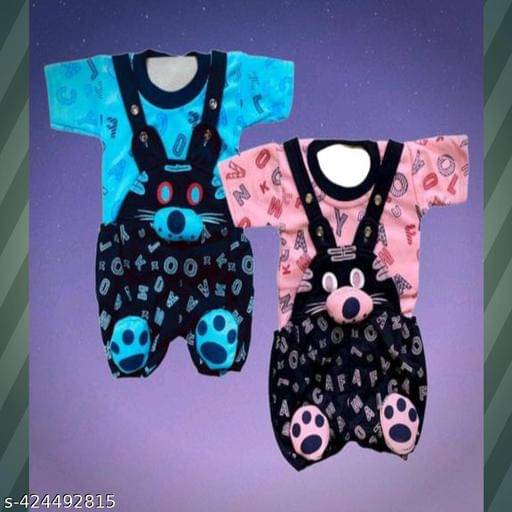     			TRU BEST Pack of 2 Unisex for Baby Cotton Blend Dungarees ( Multicolor )