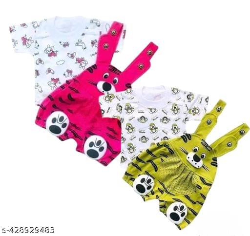     			TRU BEST Pack of 2 Unisex for Baby Cotton Blend Dungarees ( Multicolor )
