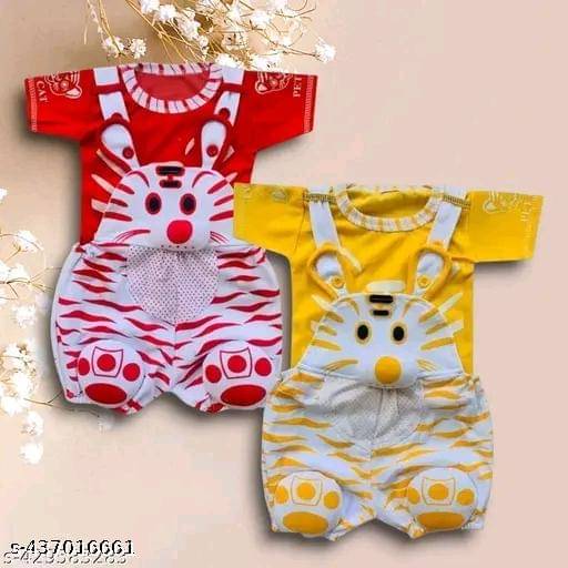     			TRU BEST Pack of 2 Unisex for Baby Cotton Blend Dungarees ( Multicolor )