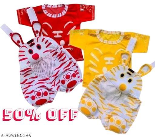     			TRU BEST Pack of 2 Unisex for Baby Cotton Blend Dungarees ( Multicolor )