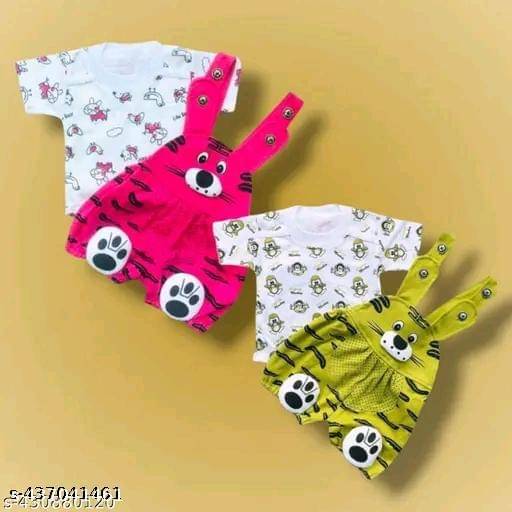     			TRU BEST Pack of 2 Unisex for Baby Cotton Blend Dungarees ( Multicolor )