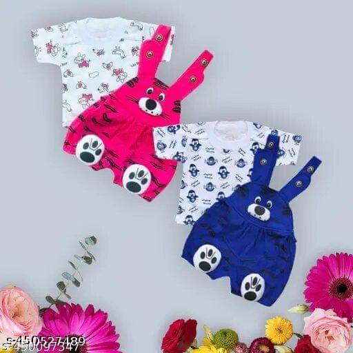     			TRU BEST Pack of 2 Unisex for Baby Cotton Blend Dungarees ( Multicolor )