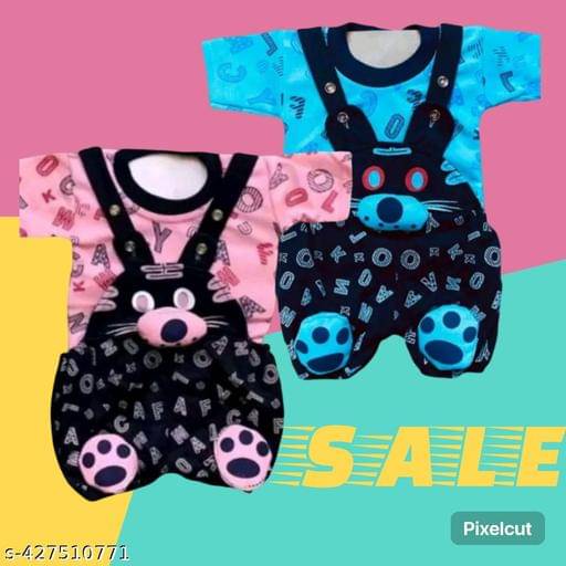     			TRU BEST Pack of 2 Unisex for Baby Cotton Blend Dungarees ( Multicolor )