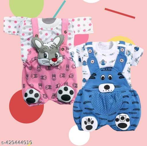     			TRU BEST Pack of 2 Unisex for Baby Cotton Blend Dungarees ( Multicolor )