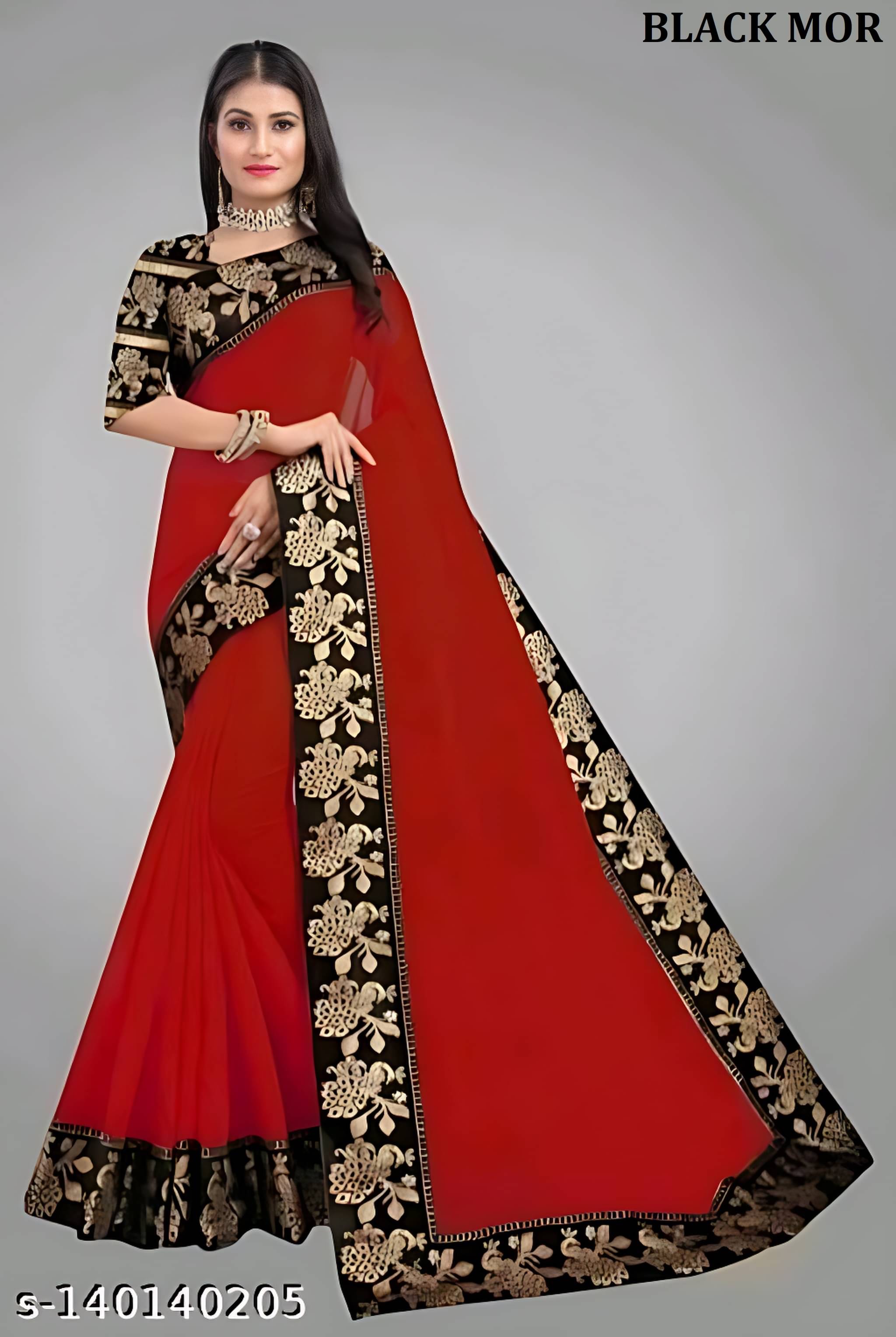 V FANCY Chanderi Solid Chanderi saree With Stitched Blouse ( Red ) V FANCY Chanderi Solid Chanderi saree With Stitched Blouse ( Red )