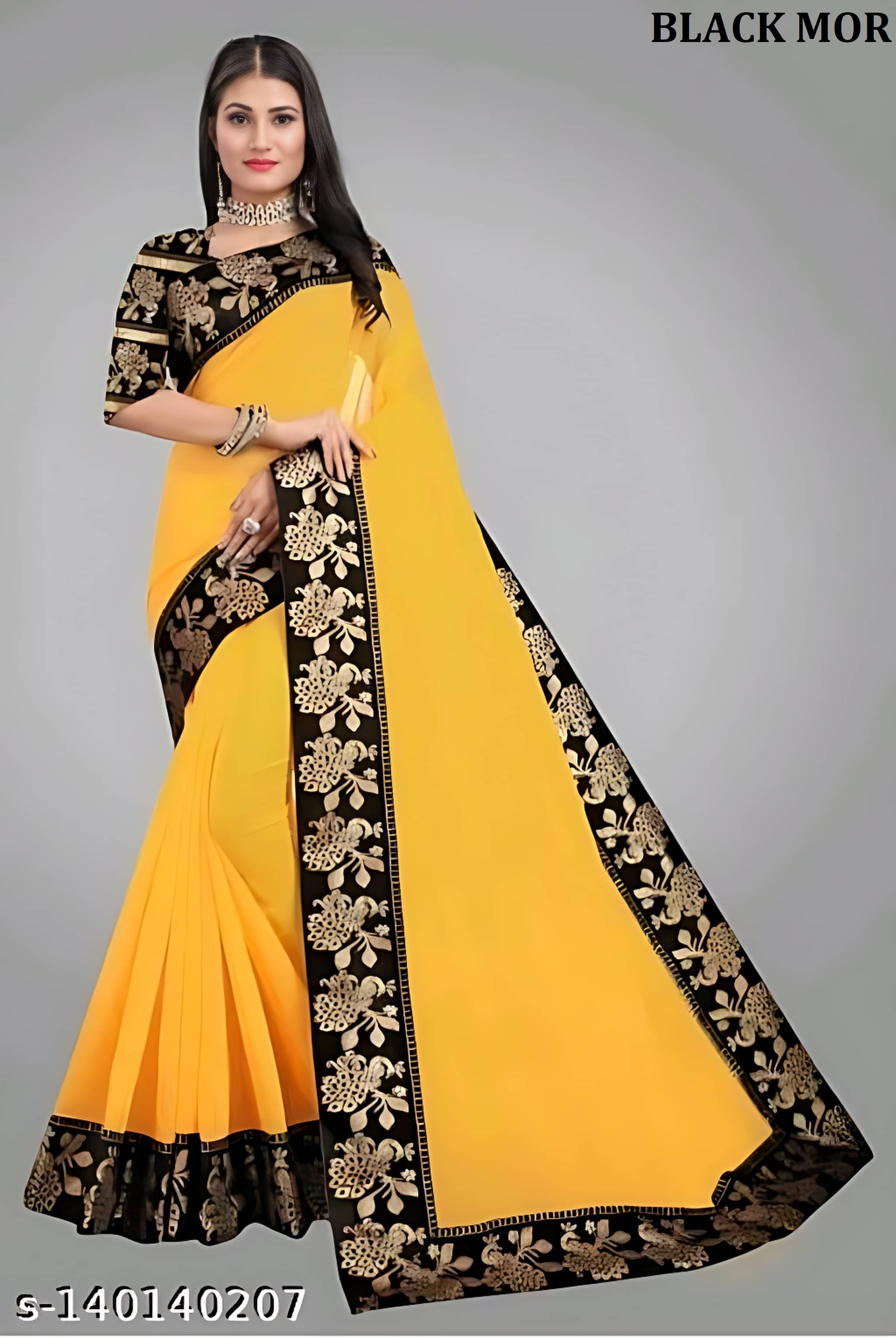 V FANCY Chanderi Solid Chanderi saree With Stitched Blouse ( Yellow ) V FANCY Chanderi Solid Chanderi saree With Stitched Blouse ( Yellow )