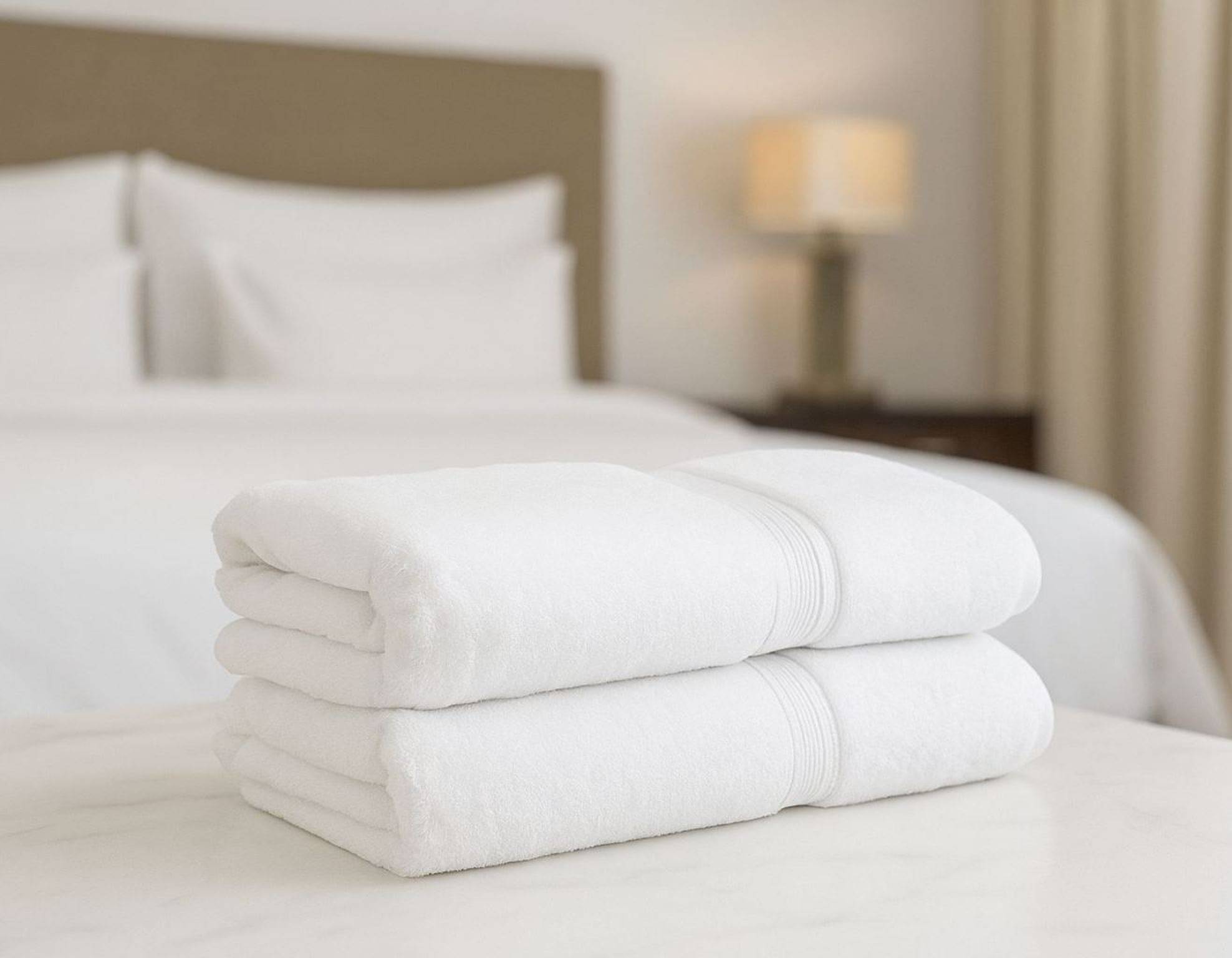     			Valtellina Pack of 2 Cotton 250-300 -GSM Hand Towel ( White )