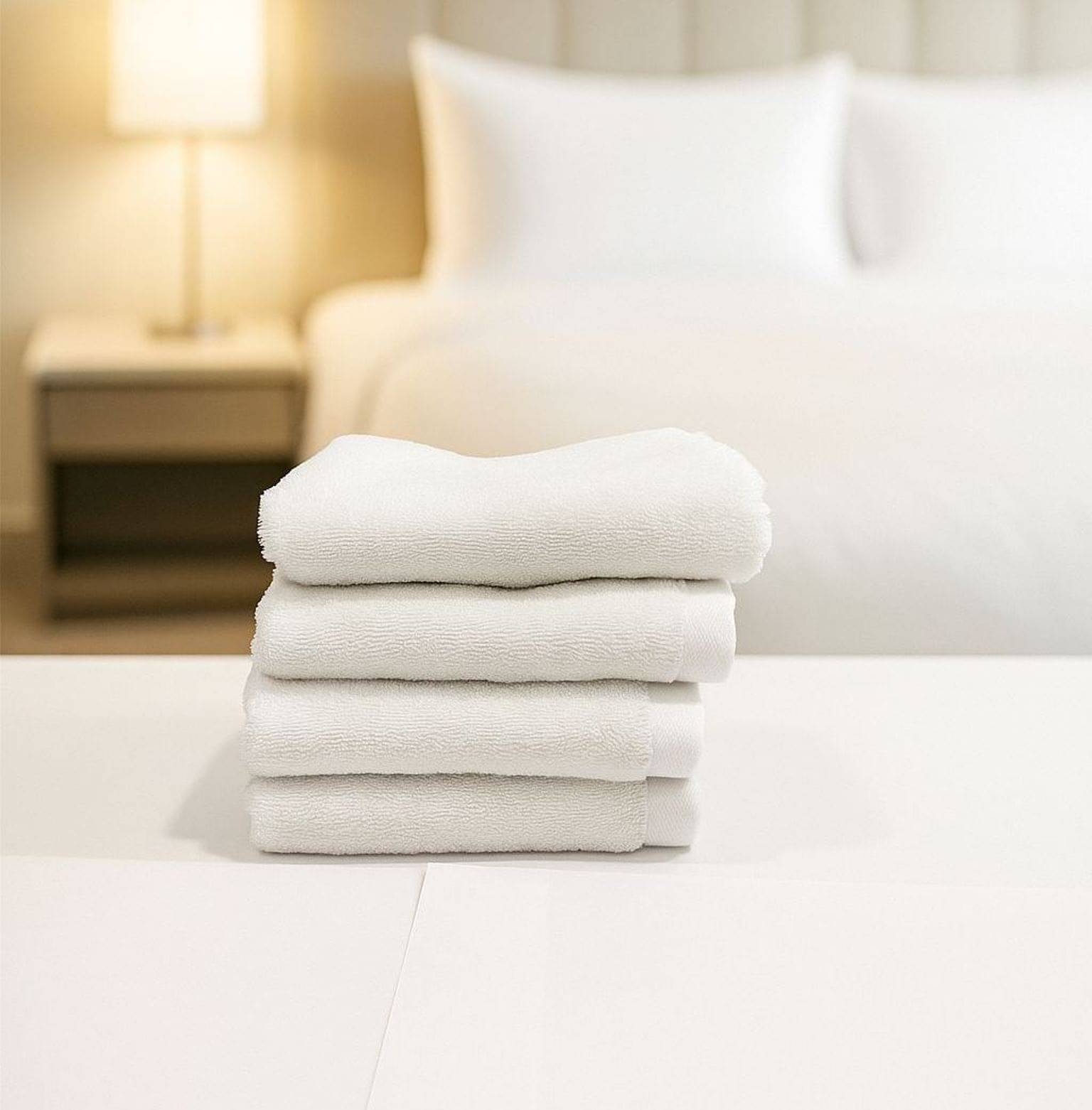     			Welhouse India Pack of 4 Cotton 250-300 -GSM Hand Towel ( White )