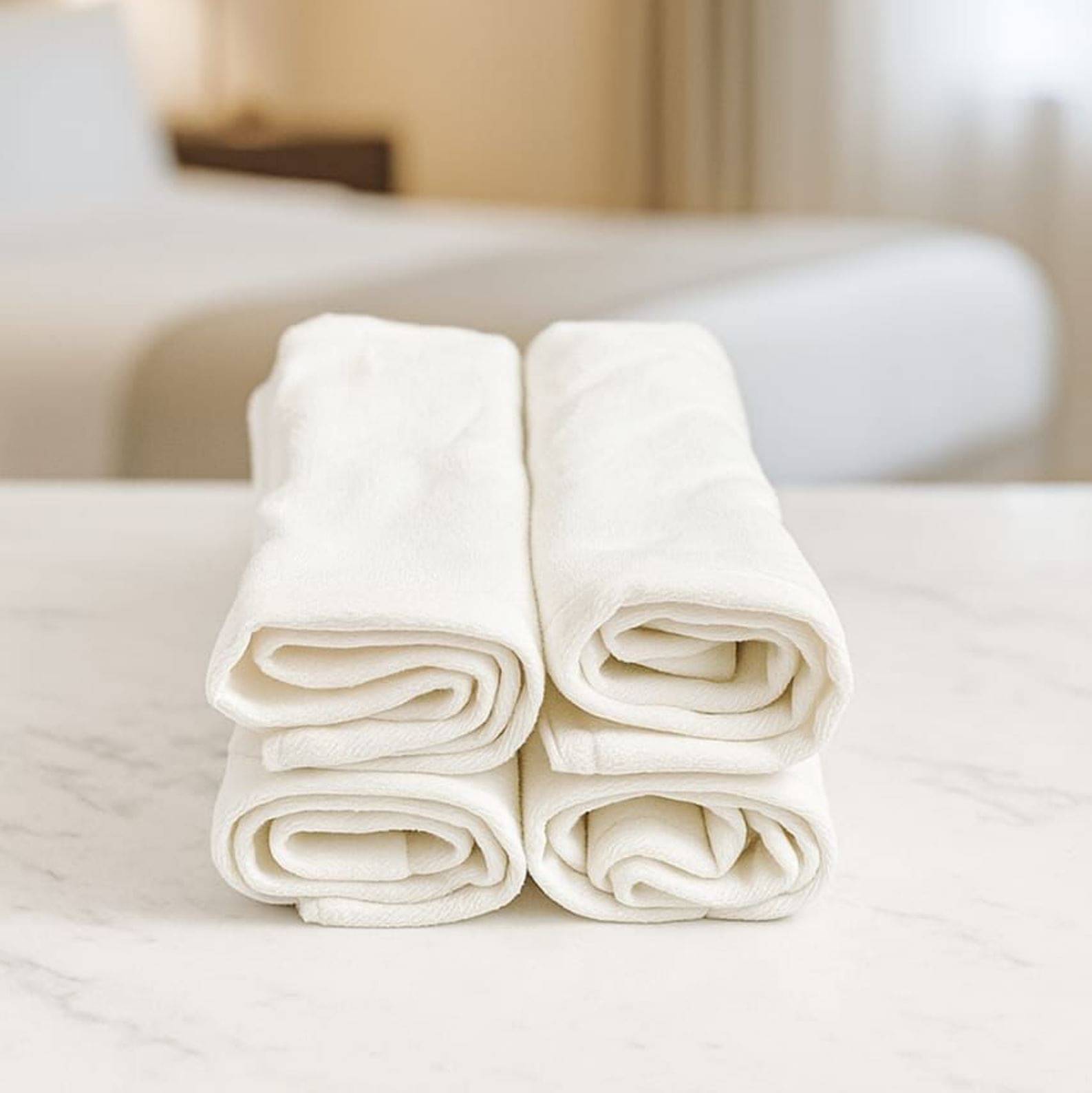     			Welhouse India Pack of 4 Cotton 250-300 -GSM Hand Towel ( White )