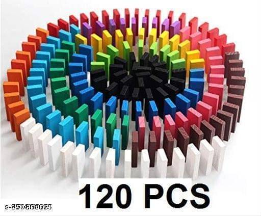    			Wooden Dominoes Blocks Game Set in 12 Color Domino Tile Blocks for Kids Building Stacking, Toppling, and Tumbling Races, Educational Toys, and Gifts for Boys & Girls (120 Pieces)kids toys domino se