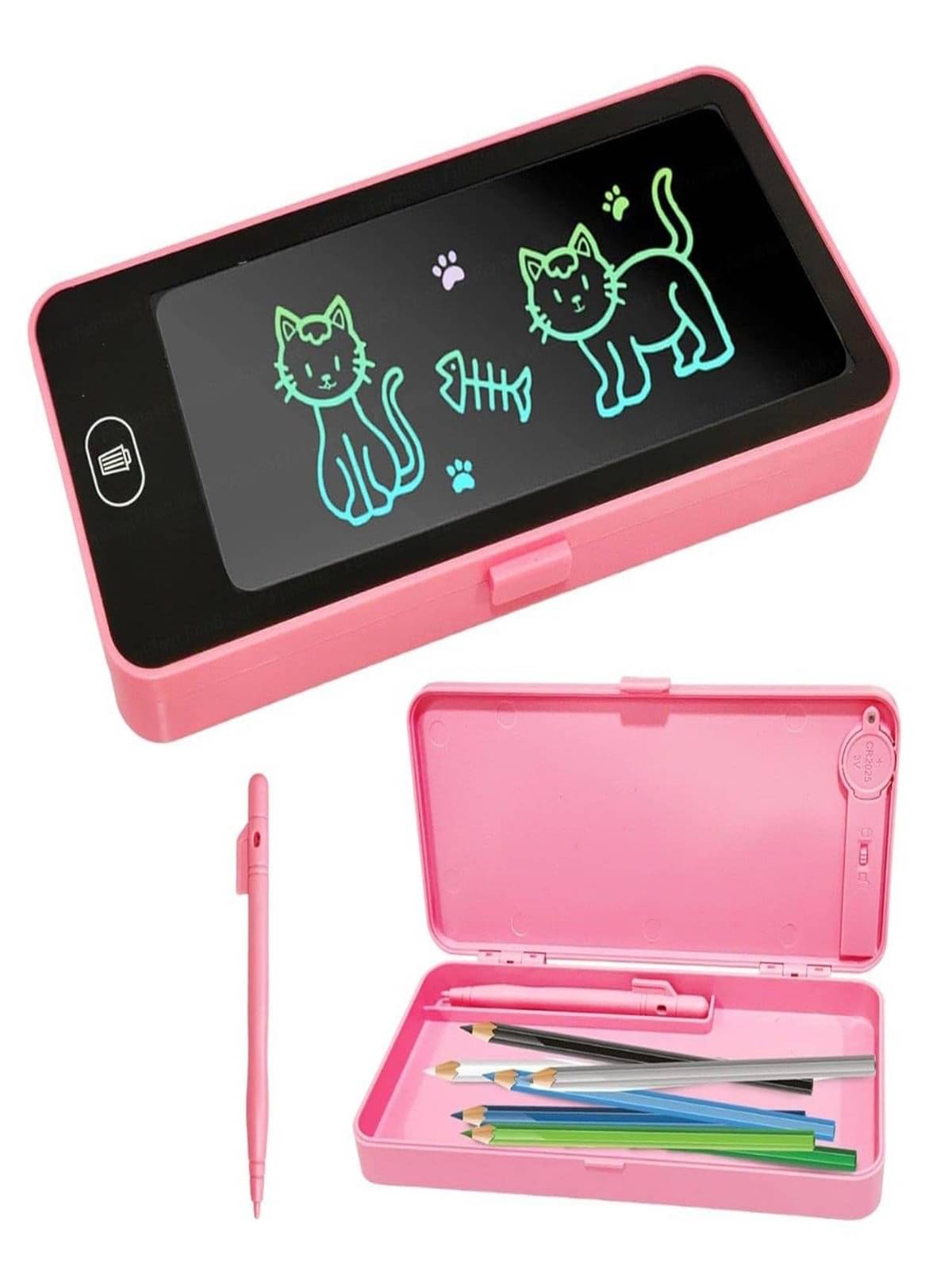     			Writing Tablet Pencil Case for Kids – 2 in 1 LCD Digital Slate for Kids, E-Note Pad, Pencil Box for Kids, Doodle Writing Board for School Going Kids, Educational Toys for Kids