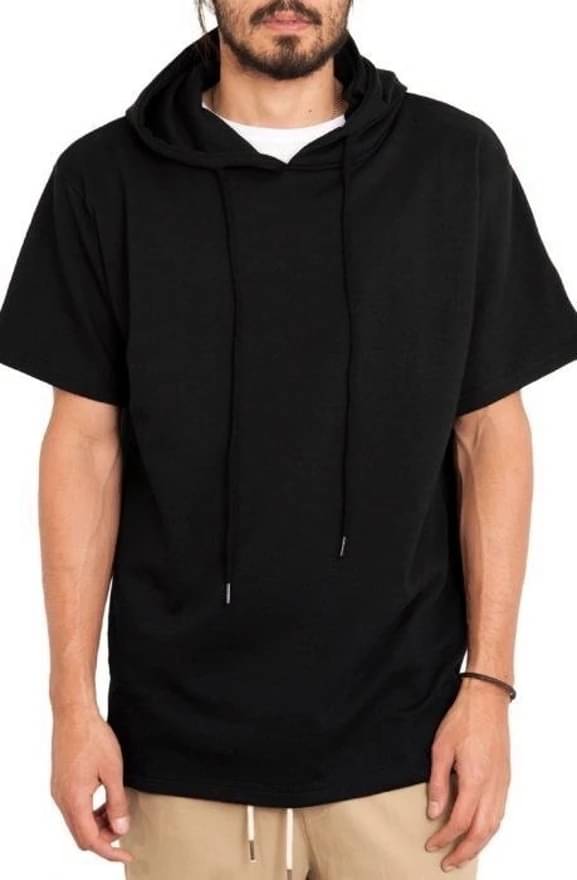eddicted Men Cotton Blend Relaxed Fit Solid T-Shirt ( Black )     			eddicted Men Cotton Blend Relaxed Fit Solid T-Shirt ( Black )