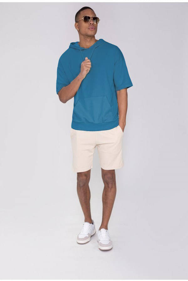 eddicted Men Cotton Oversized Fit Solid T-Shirt ( Blue )     			eddicted Men Cotton Oversized Fit Solid T-Shirt ( Blue )