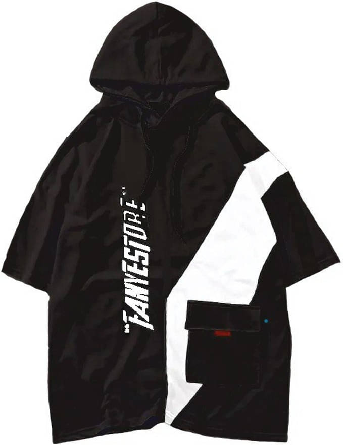     			eddicted Men Cotton Oversized Fit Printed T-Shirt ( Black )