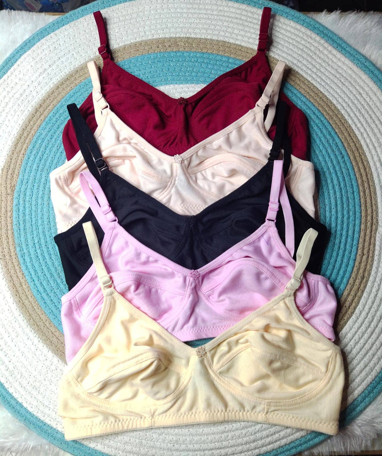 love girl Pack of 3 Cotton Blend Non Padded Everyday Bra For Women ( Multicolor3 )