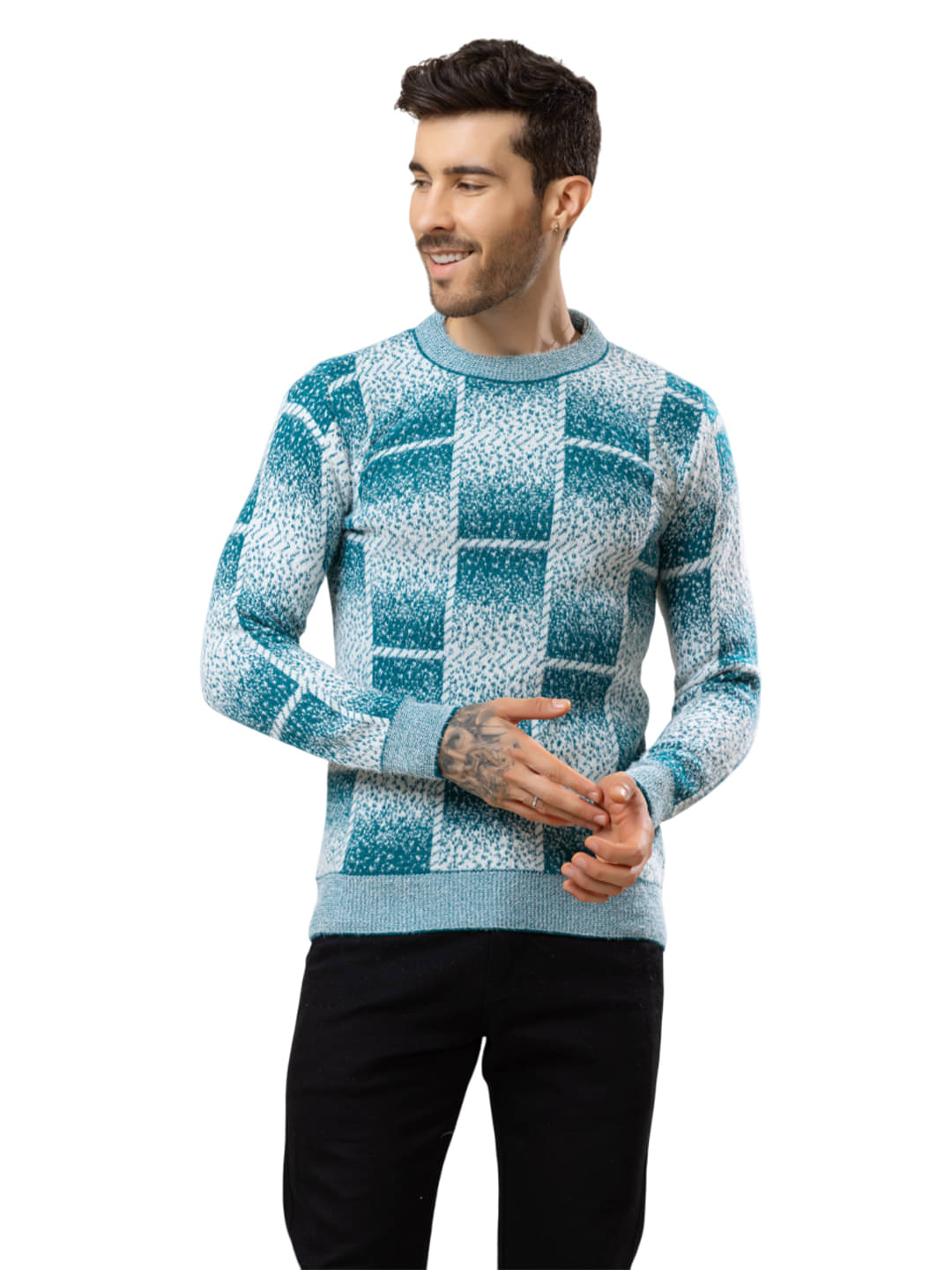 tysort Woollen Round Neck Men's Full Sleeves Pullover Sweater - Teal ( Pack of 1 ) tysort Woollen Round Neck Men's Full Sleeves Pullover Sweater - Teal ( Pack of 1 )