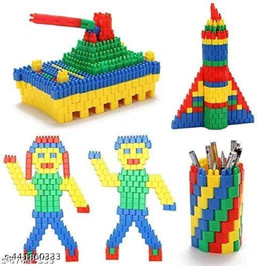     			100+Pcs Bullet Blocks For Intelligent Kids Creative Bullets Shaped Stem Building Blocks Toy Set For Kids (Made in India)(Bullet Blocks 200+ Pcs), Multicolor
