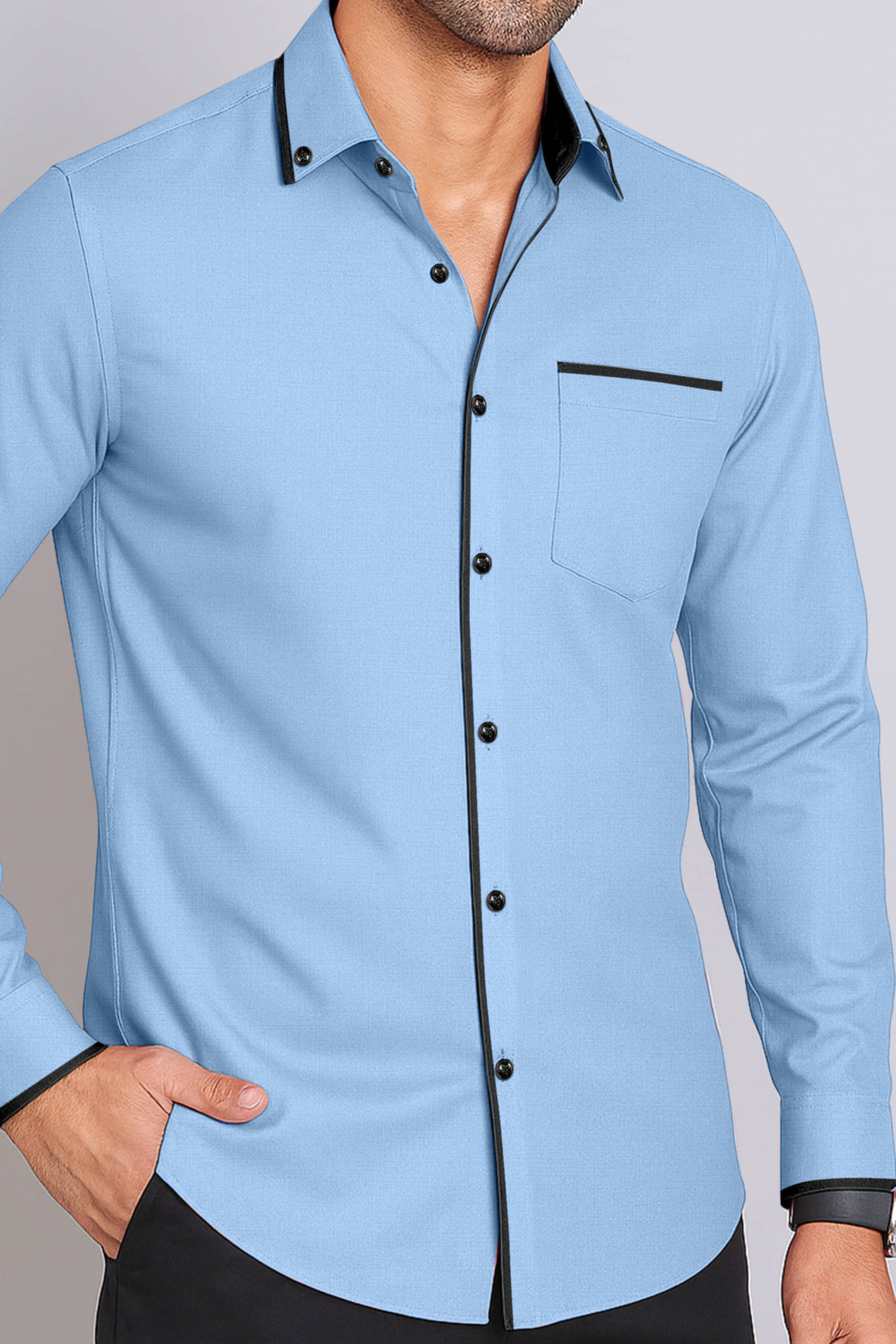     			AITAVIK OVERSEAS Poly Cotton Regular Fit Solids Full Sleeves Men's Casual Shirt - Aqua Blue ( Pack of 1 )