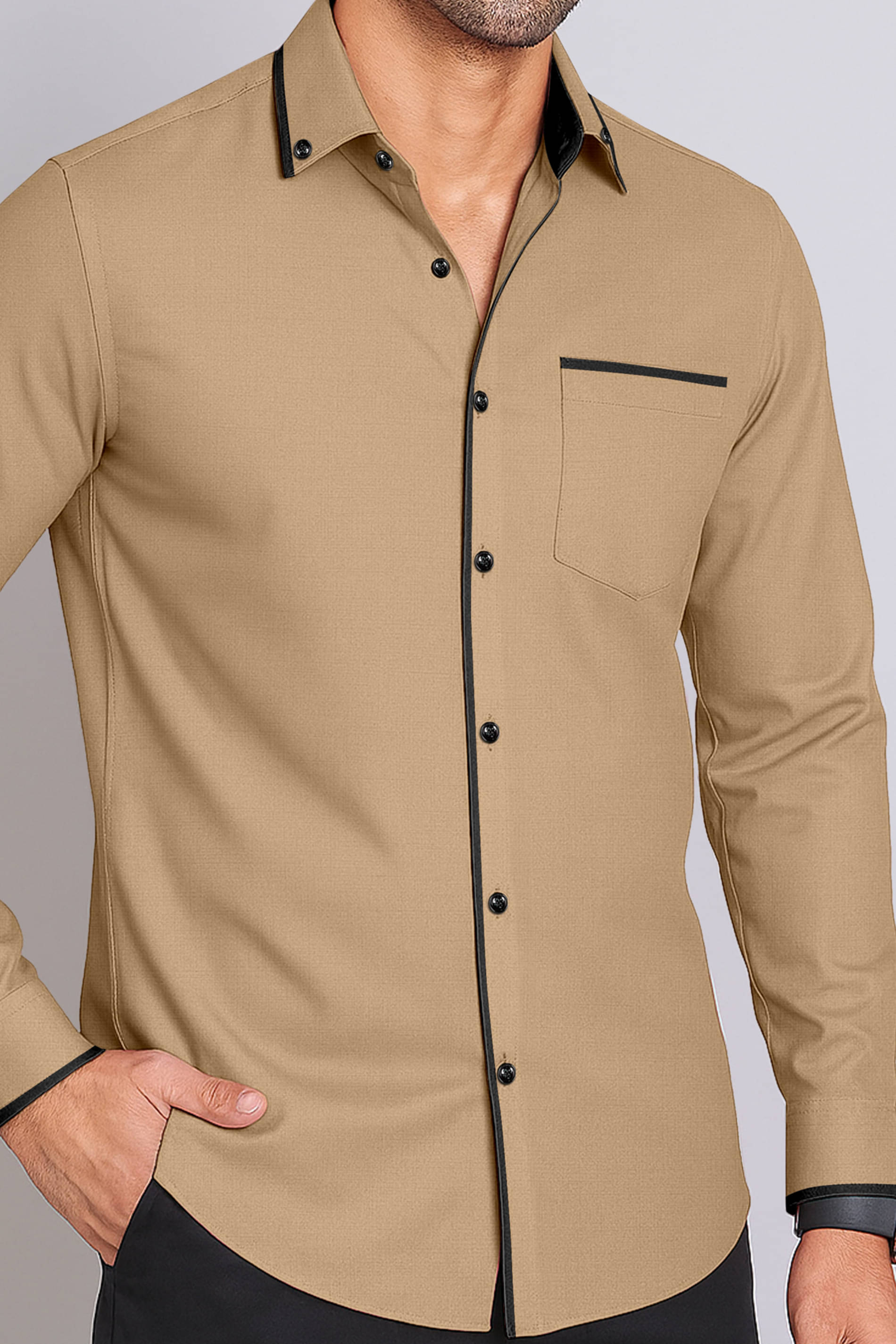 AITAVIK OVERSEAS Poly Cotton Regular Fit Solids Full Sleeves Men's Casual Shirt - Beige ( Pack of 1 ) AITAVIK OVERSEAS Poly Cotton Regular Fit Solids Full Sleeves Men's Casual Shirt - Beige ( Pack of 1 )