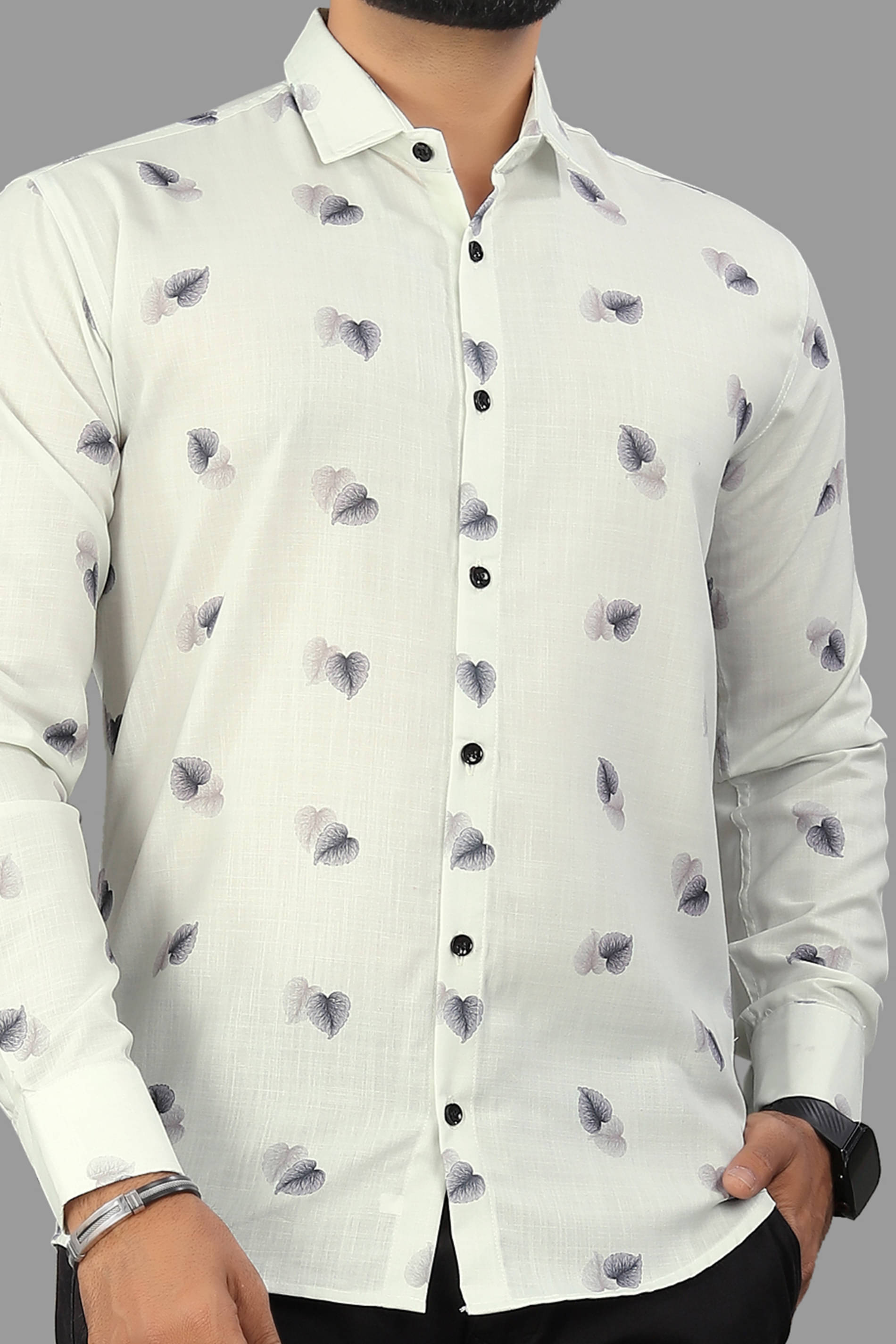     			AITAVIK OVERSEAS Rayon Regular Fit Printed Full Sleeves Men's Casual Shirt - Off White ( Pack of 1 )