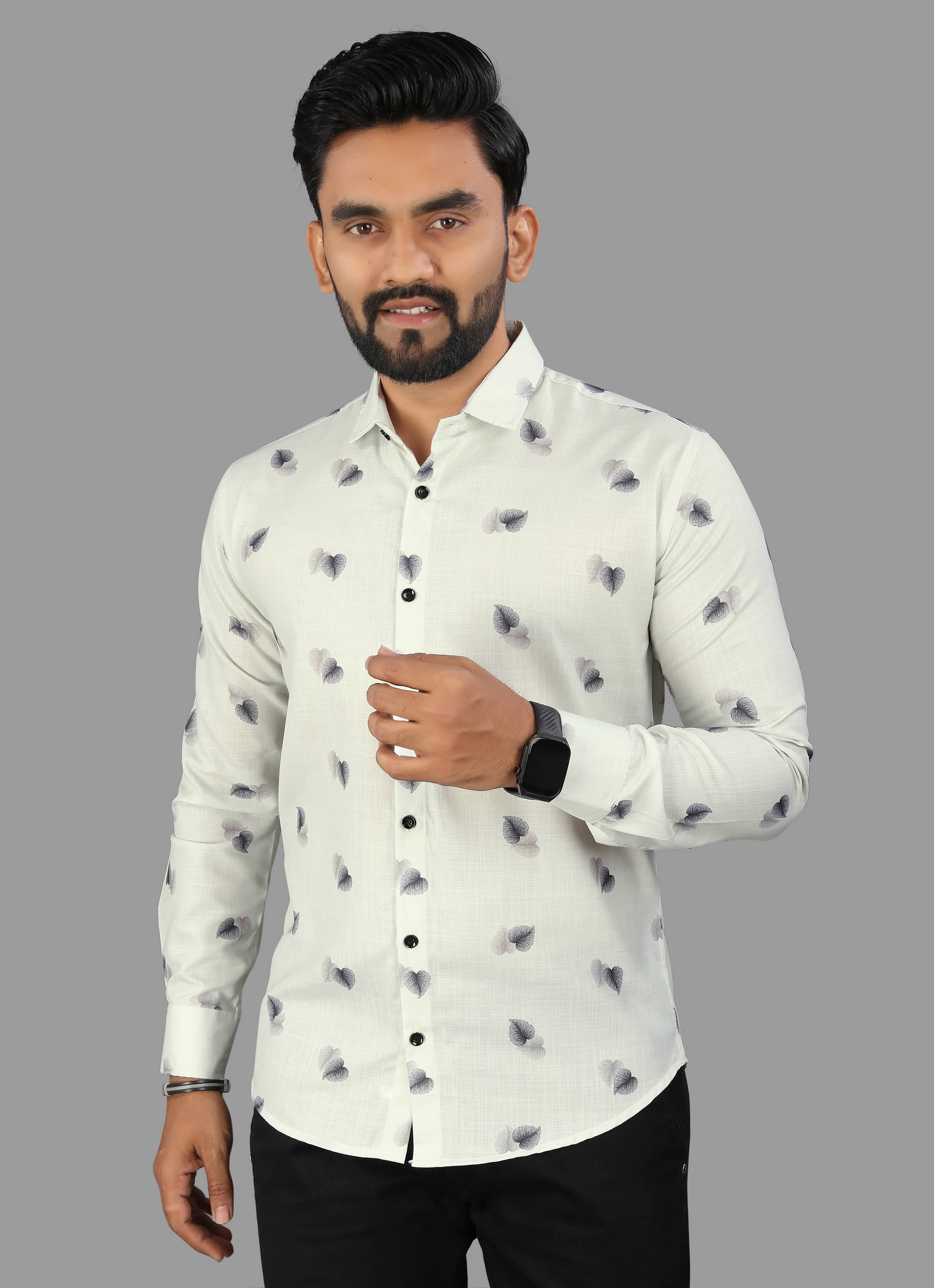     			AITAVIK OVERSEAS Rayon Regular Fit Printed Full Sleeves Men's Casual Shirt - Off White ( Pack of 1 )
