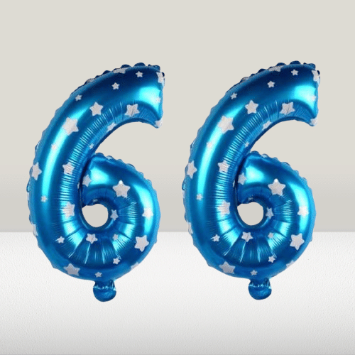 Angolalark For Blue Foil Balloon 16 inch Size Birthday/Anniversary Decoration Items Pack of 1 | 66 Year Balloons | 66 Number     			Angolalark For Blue Foil Balloon 16 inch Size Birthday/Anniversary Decoration Items Pack of 1 | 66 Year Balloons | 66 Number