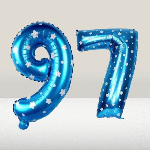     			Angolalark For Blue Foil Balloon 16 inch Size Birthday/Anniversary Decoration Items Pack of 1 | 97 Year Balloons | 97 Number