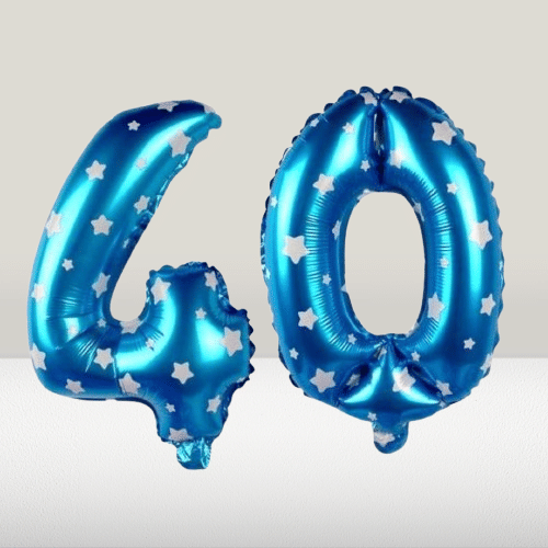     			Angolalark For Blue Foil Balloon 16 inch Size Birthday/Anniversary Decoration Items Pack of 1 | 40 Year Balloons | 40 Number