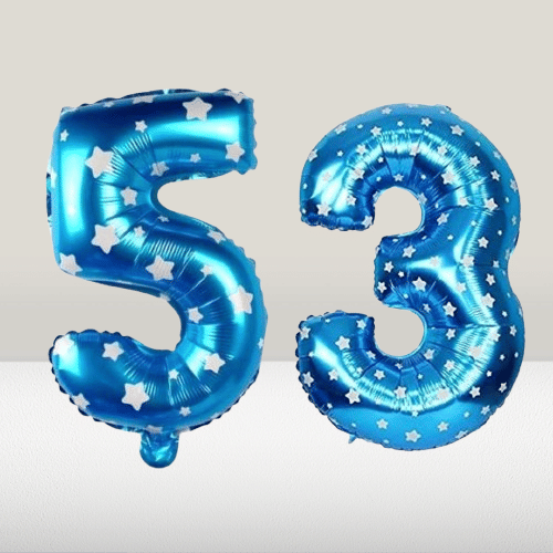     			Angolalark For Blue Foil Balloon 16 inch Size Birthday/Anniversary Decoration Items Pack of 1 | 53 Year Balloons | 53 Number