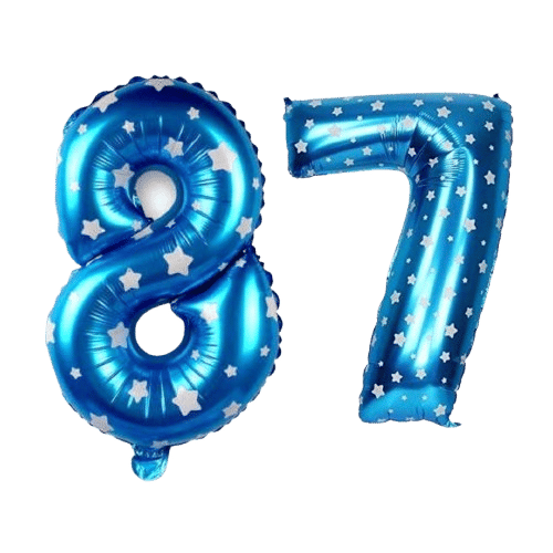     			Angolalark For Blue Foil Balloon 16 inch Size Birthday/Anniversary Decoration Items Pack of 1 | 87 Year Balloons | 87 Number