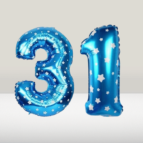     			Angolalark For Blue Foil Balloon 16 inch Size Birthday/Anniversary Decoration Items Pack of 1 | 31 Year Balloons | 31 Number