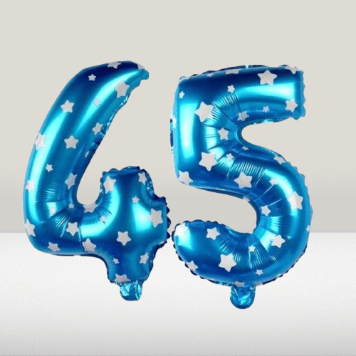 Angolalark For Blue Foil Balloon 16 inch Size Birthday/Anniversary Decoration Items Pack of 1 | 45 Year Balloons | 45 Number     			Angolalark For Blue Foil Balloon 16 inch Size Birthday/Anniversary Decoration Items Pack of 1 | 45 Year Balloons | 45 Number