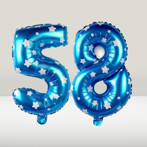     			Angolalark For Blue Foil Balloon 16 inch Size Birthday/Anniversary Decoration Items Pack of 1 | 58 Year Balloons | 58 Number
