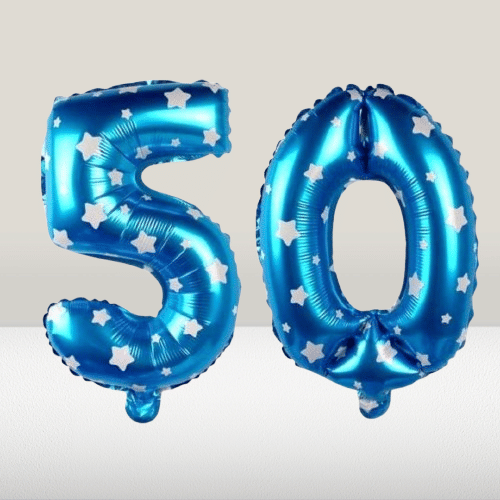 Angolalark For Blue Foil Balloon 16 inch Size Birthday/Anniversary Decoration Items Pack of 1 | 50 Year Balloons | 50 Number Angolalark For Blue Foil Balloon 16 inch Size Birthday/Anniversary Decoration Items Pack of 1 | 50 Year Balloons | 50 Number