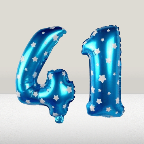 Angolalark For Blue Foil Balloon 16 inch Size Birthday/Anniversary Decoration Items Pack of 1 | 41 Year Balloons | 41 Number Angolalark For Blue Foil Balloon 16 inch Size Birthday/Anniversary Decoration Items Pack of 1 | 41 Year Balloons | 41 Number